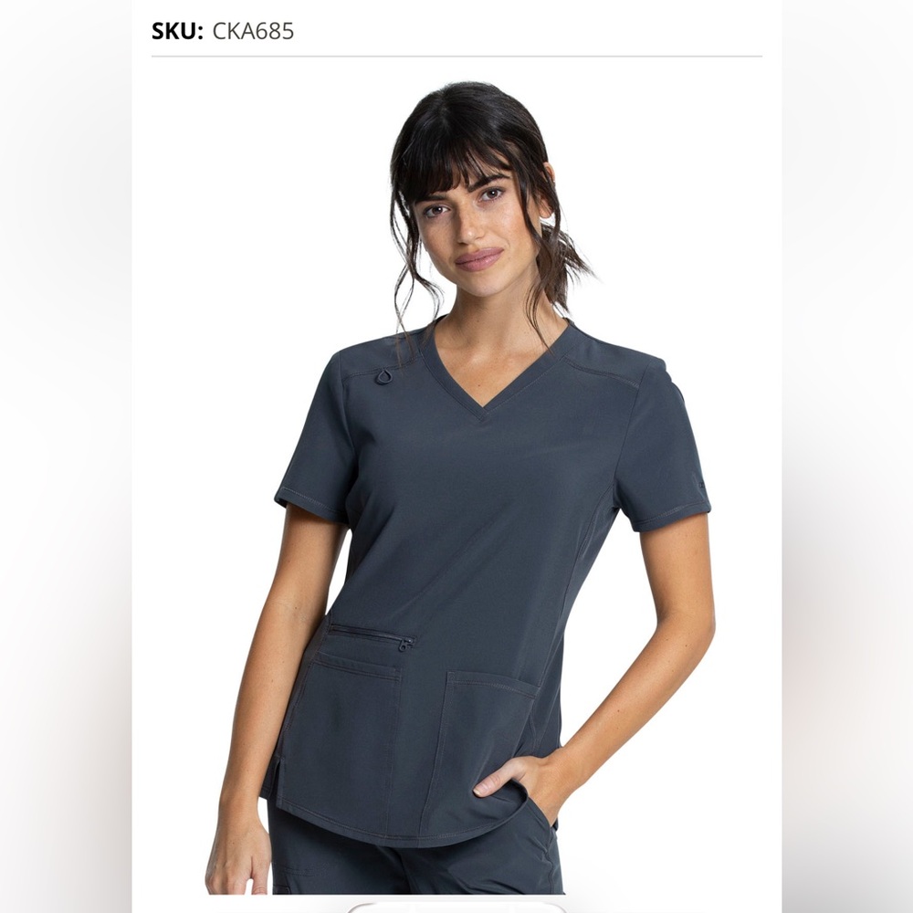 Pewter Allura by Cherokee 3 Pocket V-Neck